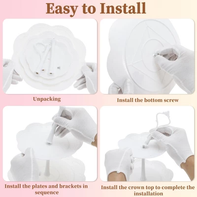 Unique Bargains 3 Tier Dessert Cupcake Stand Round Tiered Serving Tray For Donuts Fruits White 3 Unique Bargains 3 Tier Dessert Cupcake Stand Round Tiered Serving Tray For Donuts Fruits White - Image 3