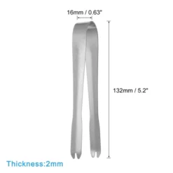 Unique Bargains 410 Stainless Steel Ice Tongs For Appetizers, Charcuterie, Dessert, Tea Party, Bar, Cafe Serving 5.2" Silver 3 Pcs