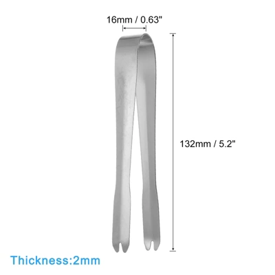 Unique Bargains 410 Stainless Steel Ice Tongs For Appetizers, Charcuterie, Dessert, Tea Party, Bar, Cafe Serving 5.2" Silver 3 Pcs 1 Unique Bargains 410 Stainless Steel Ice Tongs For Appetizers, Charcuterie, Dessert, Tea Party, Bar, Cafe Serving 5.2" Silver 3 Pcs