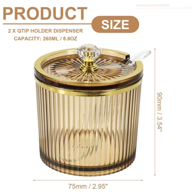 Unique Bargains Seasoning Storage Qtip Holder Dispensers With Lids And Spoons 2 Sets 8.8oz 1 Unique Bargains Seasoning Storage Qtip Holder Dispensers With Lids And Spoons 2 Sets 8.8oz