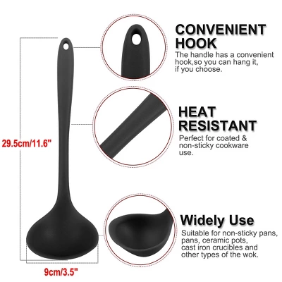 Unique Bargains Heat Resistant Ergonomic Handle Non-Stick Dishwasher Safe Soup Kitchen Spoon 11.6 Inch 1 Pc 3 Unique Bargains Heat Resistant Ergonomic Handle Non-Stick Dishwasher Safe Soup Kitchen Spoon 11.6 Inch 1 Pc - Image 3