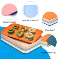 Unique Bargains PP Plastic Reusable Lightweight Serving Tray 20 Pcs -Kitchen Utensil Store GUEST 57830051 fff7 4112 b3d4 0ca04391ddee