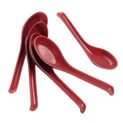 Unique Bargains Household Kitchen Plastic Tableware Soup Rice Spoons Red Black 5 Pcs 6.3" X 1.7" X 0.59" (L*W*D) -Kitchen Utensil Store GUEST 57963191 071c 4d1e b3ca 256b393384c9