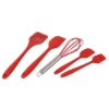 Unique Bargains Silicone Home Kitchen Utensil Set 5 In 1 Red