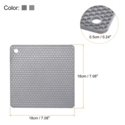 Unique Bargains Silicone Heat Resistant Non-Slip Drying Mat Trivet Deep Gray, Light Gray 2 Pcs