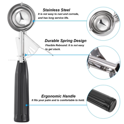 Unique Bargains Stainless Steel Durable Handle Spring Trigger Ice Cream Scoop 2 Unique Bargains Stainless Steel Durable Handle Spring Trigger Ice Cream Scoop - Image 2