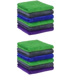 Unique Bargains Dishwashing Cleaning Microfiber Thick Absorbent Kitchen Towels 12 Pcs 12" X 12" -Kitchen Utensil Store GUEST 592b404a 4705 4d68 bc1a b8c2a9abed11