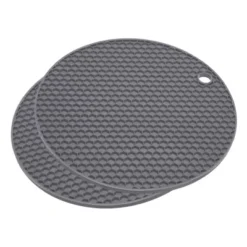 Unique Bargains Heat Resistant Non-slip Flexible Durable Trivet Mat 7.08" X 7.08" X 0.24" Deep Gray 2 Pcs -Kitchen Utensil Store GUEST 594070f5 c136 47dc b529 946e7ad2006b