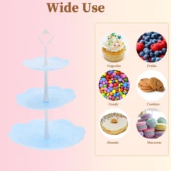 Unique Bargains 3 Tier Dessert Cupcake Stand Round Cup Cake Holder Tower Tiered Serving Tray For Donuts Fruits Blue White 9 Unique Bargains 3 Tier Dessert Cupcake Stand Round Cup Cake Holder Tower Tiered Serving Tray For Donuts Fruits Blue White -Kitchen Utensil Store GUEST 5a965b2e af09 4171 ab07 c666944fff21