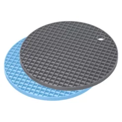 Unique Bargains Silicone Heat Resistant Non-Slip Flexible Trivet Mats Light Blue, Deep Gray 2 Pcs -Kitchen Utensil Store GUEST 5b78f1a8 6306 4a2c a554 2b0c7c48aaf0