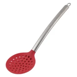 Unique Bargains Silicone Covering Head Stainless Steel Handle Slotted Spoon Ladle Silver Tone Red 1 Pc -Kitchen Utensil Store GUEST 5b7f673c 0db0 4edb aeb6 44bcd76d79a0