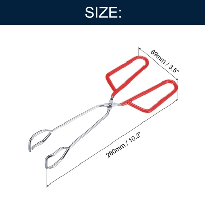 Unique Bargains Electroplating Comfort Grip Cooking Scissor Tongs 10.2" X 3.5" Red 2Pcs 1 Unique Bargains Electroplating Comfort Grip Cooking Scissor Tongs 10.2" X 3.5" Red 2Pcs