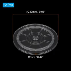 Unique Bargains 360 Degree Rotating Anti-slip High-strength Plastic Smooth Rotation Clear Lazy Susan 2 Pcs