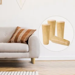 Unique Bargains Wood Furniture Legs Round Solid With Mounting Plate Replacement Feets Set Of 4 -Kitchen Utensil Store GUEST 5fb36242 6870 48a2 9e05 0eff3fbf7915