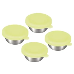 Unique Bargains Stainless Steel Bento Box Picnic Travel Salad Dressing Container With Silicone Lids 4 Pcs -Kitchen Utensil Store GUEST 5fc00471 2140 4599 9d69 493f586bceaa