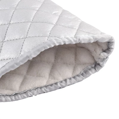 Unique Bargains Household Bakery Heat Resistance Microwave Baking Cotton Blends Kitchen Gloves 14.6"x5.9" Silver Tone 1 Pair 2 Unique Bargains Household Bakery Heat Resistance Microwave Baking Cotton Blends Kitchen Gloves 14.6"x5.9" Silver Tone 1 Pair - Image 2