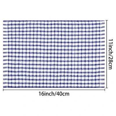Unique Bargains Cotton Checkered Kitchen Dish Cloth 11" X 16" 12 Pcs 2 Unique Bargains Cotton Checkered Kitchen Dish Cloth 11" X 16" 12 Pcs - Image 2