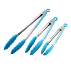 Unique Bargains Stainless Steel Silicone Tip Locking Mechanism Kitchen Tongs 1 Set -Kitchen Utensil Store GUEST 6259d529 6c24 4e50 8b0e 699e4b4e6041