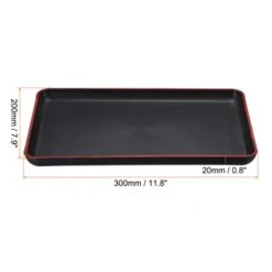 Unique Bargains Plastic Wood Grain Food Tea Serving Tray