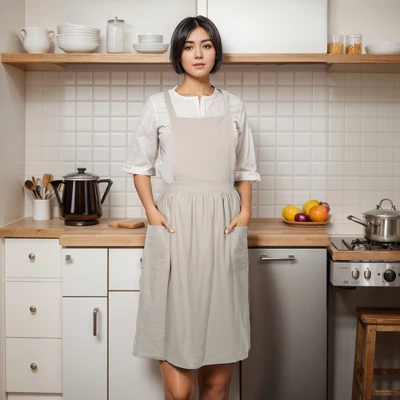 Unique Bargains Women's Cross Back Apron With Pockets 1 Pc 5 Unique Bargains Women's Cross Back Apron With Pockets 1 Pc - Image 5