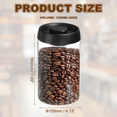 Unique Bargains Glass Airtight Vacuum Seal Coffee Bean Container 1 Unique Bargains Glass Airtight Vacuum Seal Coffee Bean Container
