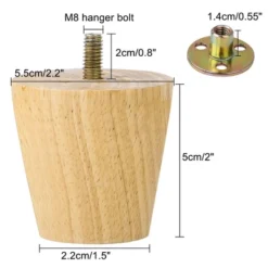 Unique Bargains Wood Furniture Sofa Dresser Legs Round Mid-Century Modern Replacement Feet Set Of 4 -Kitchen Utensil Store GUEST 6515bddc bea7 4307 906a b00af8838021