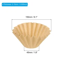 Unique Bargains Cafe Office Home Brewing Paper Disposable Coffee Filters 50 Pcs