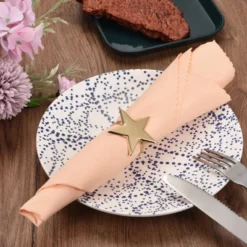 Unique Bargains Metal Star Decorative Reusable Smooth Surface Napkin Rings 6 Pcs -Kitchen Utensil Store GUEST 6740ea97 8920 47d9 a6c3 7645d7297172