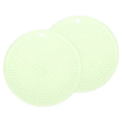 Unique Bargains Round Heat Resistant Silicone Trivet Mat With Hang Hole For Pots 2 Pcs -Kitchen Utensil Store GUEST 67f4bd9f 0f28 4119 8465 ce560e50f871