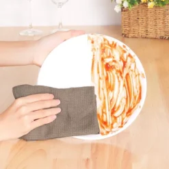 Unique Bargains Reusable Cotton Waffle Weave Drying Absorbent Kitchen Towels 14" X 14" 6 Packs