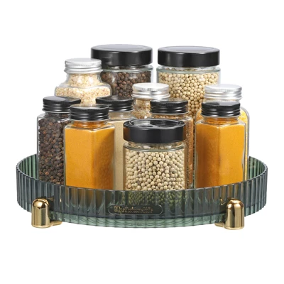Unique Bargains Kitchen PET Rotating Turntable Lazy Susan Organizer Spice Rack 1 Pc 6 Unique Bargains Kitchen PET Rotating Turntable Lazy Susan Organizer Spice Rack 1 Pc - Image 6