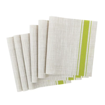 Unique Bargains Heat Resistant Anti-slip Washable PVC Place Mats Green, Beige 6 Pcs 6 Unique Bargains Heat Resistant Anti-slip Washable PVC Place Mats Green, Beige 6 Pcs - Image 6
