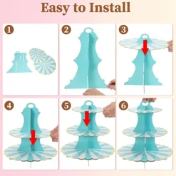 Unique Bargains 3-Tier Cupcake Stand Tower Cardboard Dessert Cup Cake Stand Tower 2 Pcs -Kitchen Utensil Store GUEST 6aafaa88 97d1 4611 abeb 364b76713bec