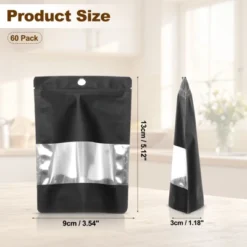 Unique Bargains Matte Metallic Aluminum Foil Zip Closure Food Storage Containers 60 Pcs