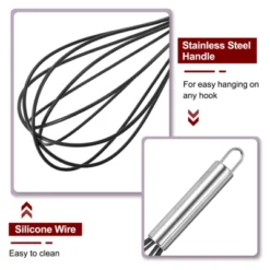 Unique Bargains Stainless Steel Silicone Non-Stick Coated Heat-Resistant Whisk 3 Pcs -Kitchen Utensil Store GUEST 6c84ebbf eec1 44b7 8883 9bb07dd5b7ec