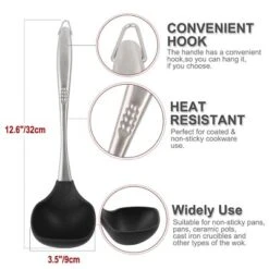 Unique Bargains Heat Resistant To 480°F Restaurant Kitchen Cooking Utensil Soup Ladle Spoon 12.6 Inch Black 1 Pc -Kitchen Utensil Store GUEST 6d1d9bb7 1ce5 4189 9f8d 7f5b487a31a0
