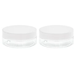 Unique Bargains Round Clear Plastic Empty Storage Jars With White Screw Top Lids 2 Pcs -Kitchen Utensil Store GUEST 6f4608c5 6fc2 4d40 aecf 1681520eeb6a