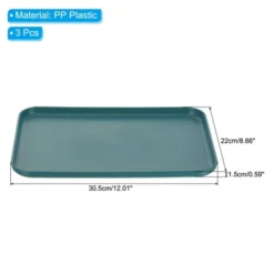 Unique Bargains PP Plastic Reusable Lightweight Durable Tray Rectangle 3 Pcs