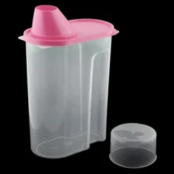 Unique Bargains Plastic Kitchen Cereal Grain Bean Rice Food Storage Container 2.5L Pink Clear 1 Pc -Kitchen Utensil Store GUEST 74b19dfd 7f6e 4c07 abc1 54a59f2c1b22
