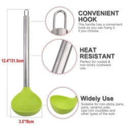 Unique Bargains Silicone Heat Resistant Stainless Steel Handle One Piece Design Soup Kitchen Spoon 12.4 Inch Length 1 Pc -Kitchen Utensil Store GUEST 75318865 77b0 4eab 9a78 5cae6b955770