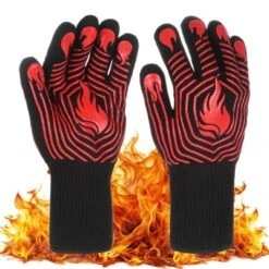 Unique Bargains Silicone Heat Resistant Grilling Gloves 1472°F High Temp Resistance 1 Set -Kitchen Utensil Store GUEST 78df5a1c e9d3 45e5 b3ff 1fe41aca6ec7