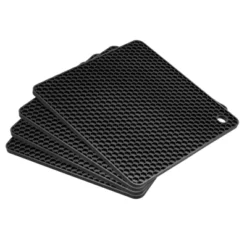 Unique Bargains Silicone Square Hot Pans Pads Heat Resistant Non-Slip Trivets 4 Pcs -Kitchen Utensil Store GUEST 79921b23 a409 4a6b b57f f5e6400f3bdf