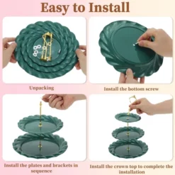 Unique Bargains Circular 3-Layer Dessert Cupcake Stand With Layered Serving Tray For Pastries Donuts And Fruits -Kitchen Utensil Store GUEST 7a6f4b4f 129f 4b3f b0a2 2a2510e4575c