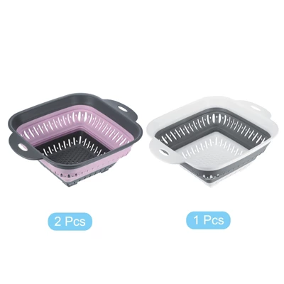 Unique Bargains Pasta Veggies Kitchen Collapsible Food Colander With Extendable Handle 3 Pcs 3 Unique Bargains Pasta Veggies Kitchen Collapsible Food Colander With Extendable Handle 3 Pcs - Image 3