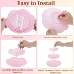 Unique Bargains Petal-shaped 3-Layer Dessert Cupcake Stand With Layered Serving Tray For Pastries Donuts And Fruits -Kitchen Utensil Store GUEST 7fdab20c cda9 4754 805a b9f0a6e15ec4