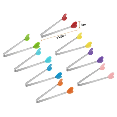 Unique Bargains Stainless Steel Silicone Tips Mini Kitchen Food Tongs 8 Pcs 1 Unique Bargains Stainless Steel Silicone Tips Mini Kitchen Food Tongs 8 Pcs