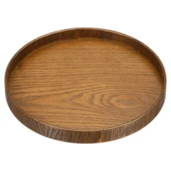 Unique Bargains Wood Rustic Round Decorative Serving Tray -Kitchen Utensil Store GUEST 823c891f 5b5e 47b7 8743 69e2d646c37d
