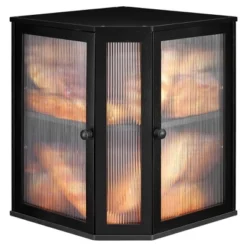 Unique Bargains Bamboo Acrylic Wavy Double Door Panel Large Corner Bread Container Black -Kitchen Utensil Store GUEST 83aae584 087b 4341 961f e2989eab66d8