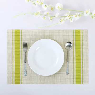 Unique Bargains Heat Resistant Anti-slip Washable PVC Place Mats Green, Beige 6 Pcs 1 Unique Bargains Heat Resistant Anti-slip Washable PVC Place Mats Green, Beige 6 Pcs