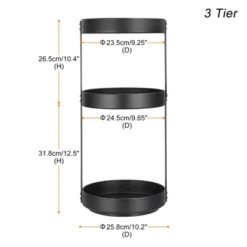 Unique Bargains Multifunctional Durable 360° Rotation 3 Tiers Lazy Susan Organizer